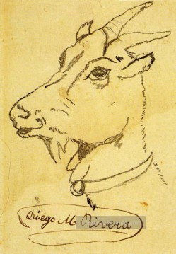 Diego Rivera Werke - Kopf einer Ziege Diego Rivera